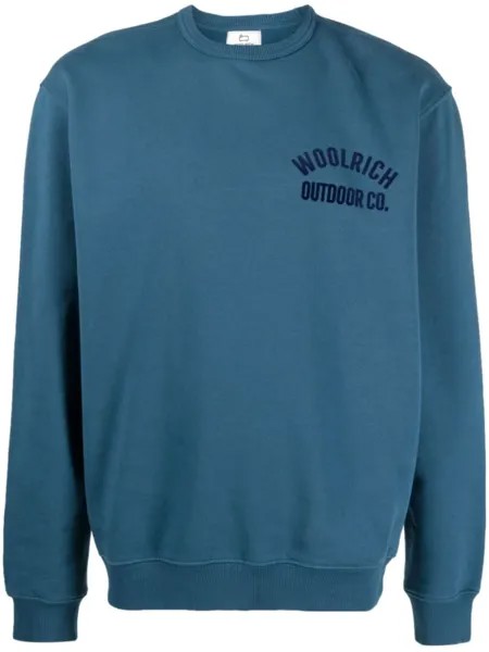 Woolrich толстовка из органического хлопка с тисненым логотипом, синий