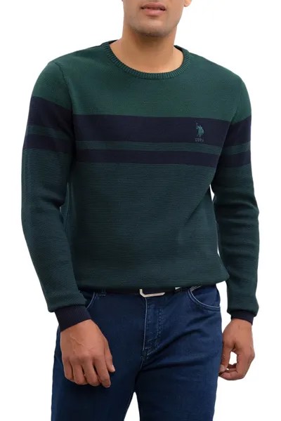 Джемпер мужской U.S. POLO Assn. G081GL0TK0BARNEY зеленый 46