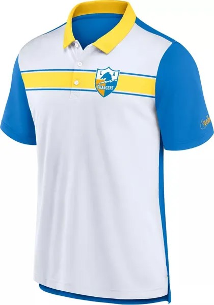 Мужская футболка-поло Nike Los Angeles Chargers Rewind белого/золотого цвета