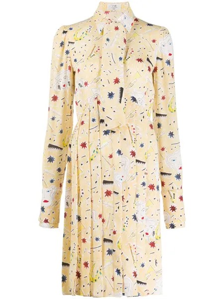 Victoria Victoria Beckham платье-рубашка с плиссированным подолом