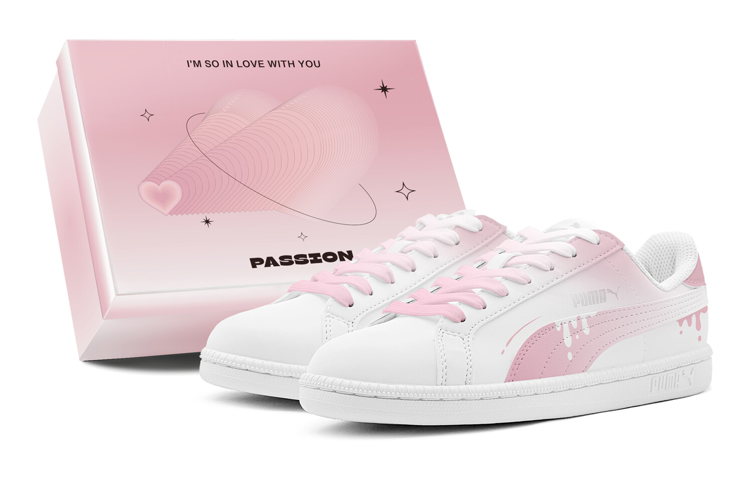Кроссовки Puma Smash Skateboarding Shoes Unisex Low-top White, розовый