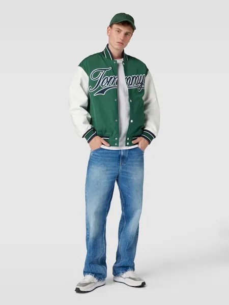 Куртка студенческая с лейблом, модель LETTERMAN Tommy Jeans, светло-зеленый
