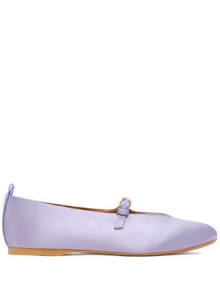 JW Anderson атласные балетки с боковыми ремешками, фиолетовый