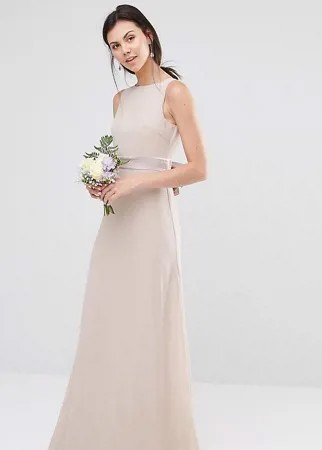 Платье макси с бантом TFNC Tall Wedding-Розовый