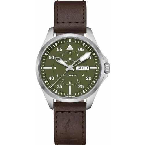 Наручные часы Hamilton Khaki Aviation, хаки, серебряный