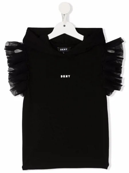 Dkny Kids худи с оборками и логотипом