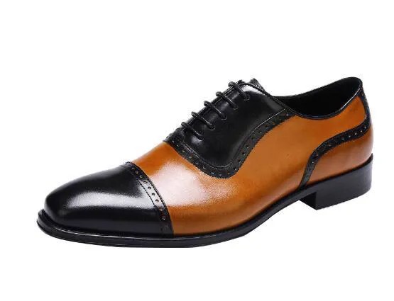 Английский стиль, оптовая продажа, мужские туфли оксфорды ручной работы на шнуровке, мужская обувь, формальные свадебные туфли