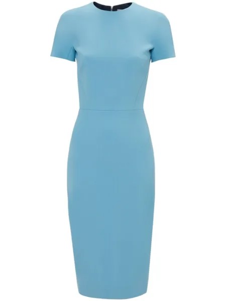 Victoria Beckham платье-футболка миди с коротким рукавом, синий