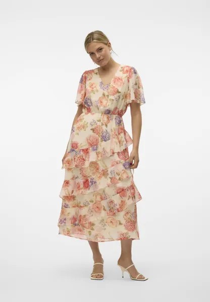 Летнее платье Vmsmilla V Neck Frill Dress Vero Moda, берёза
