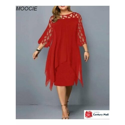Платье MOOCIE Базовая коллекция, размер 6XL, красный