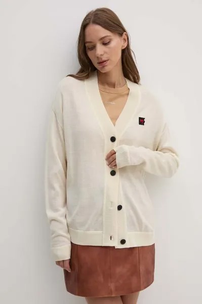 Шерстяной кардиган Dkny, бежевый