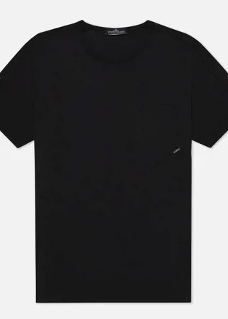 Мужская футболка Stone Island Shadow Project Printed Catch Pocket Mako, цвет чёрный, размер XL