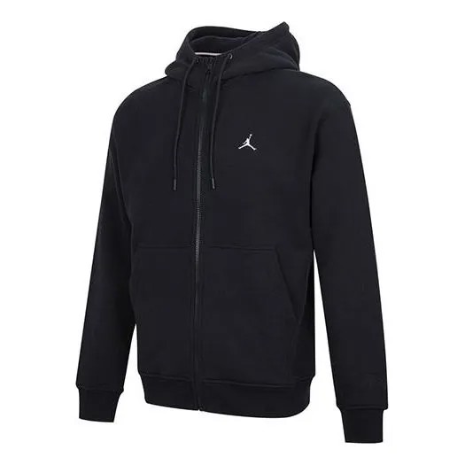 Куртка Air Jordan Embroidered Fleece Lined Stay Warm Hooded Jacket Winter Men's Black Gift for Him, черный
