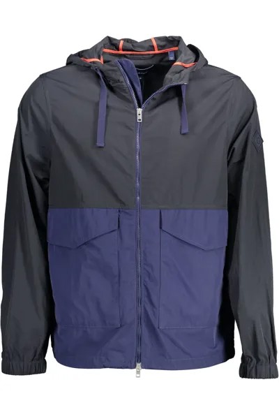 Мужская спортивная куртка Gant Chic с капюшоном и контрастными деталями, синий