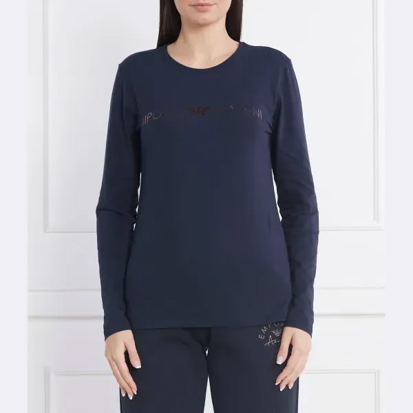 Сверху пижама обычного кроя. Emporio Armani, синий
