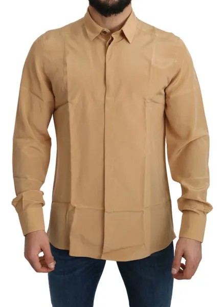DOLCE - GABBANA Рубашка Желтый 100% шелк GOLD Top Slim s. 39 /15,5 долларов США / с. Рекомендуемая розничная цена — 1200 долларов США.