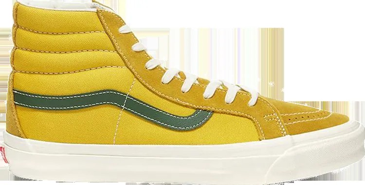 Кеды Vans OG Sk8-Hi LX Green Sulphur, желтый