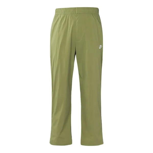 Спортивные штаны Men's Nike Solid Color Logo Embroidered Straight Sports Pants/Trousers/Joggers Autumn Green, зеленый