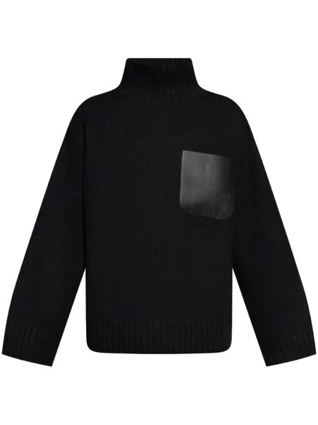 JW Anderson свитер с высоким воротником и карманом, черный