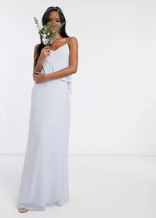 Шифоновое платье-комбинация макси с верхним слоем Maids to Measure bridesmaid-Голубой