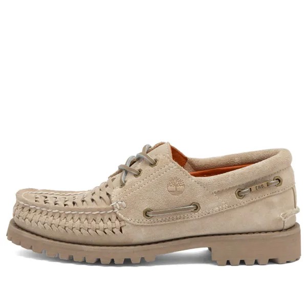 Туфли броги End. X Timberland Authentic 3 Eye Boat Shoe, цвет White Suede