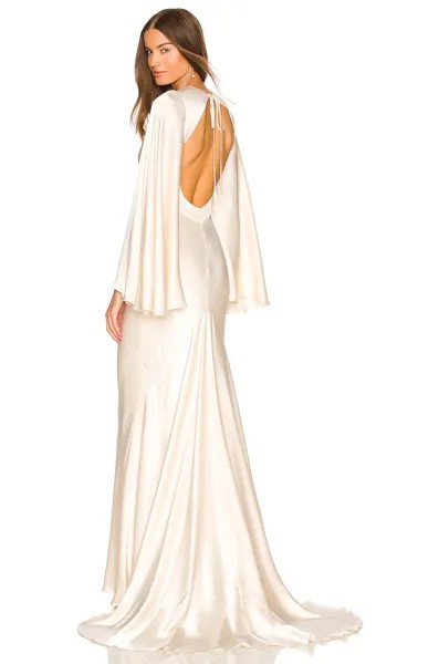 Платье макси Shona Joy La Lune Circle Sleeve Backless, кремовый