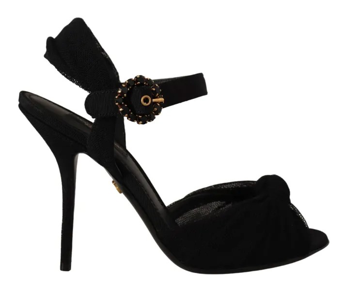 Туфли DOLCE - GABBANA Черный эластичный тюль с ремешком на щиколотке и пряжкой EU40,5/10 Рекомендуемая розничная цена 1300 долларов США