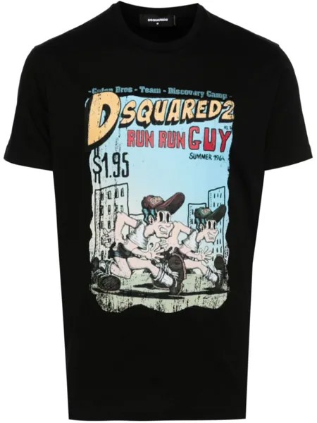 Dsquared2 футболка с графичным принтом, черный