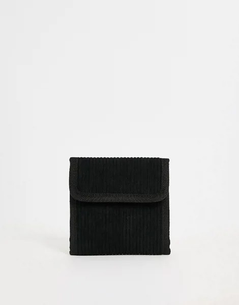 Черный вельветовый бумажник ASOS DESIGN