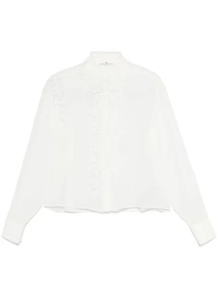 Ermanno Scervino рубашка с кружевной вставкой, белый