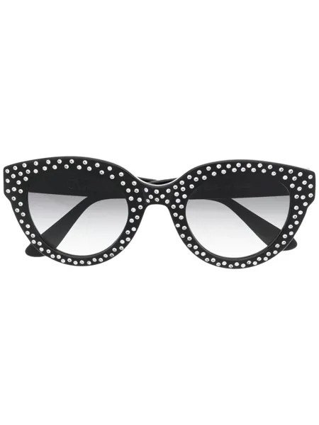 Emmanuelle Khanh солнцезащитные очки в оправе 'кошачий глаз' с кристаллами
