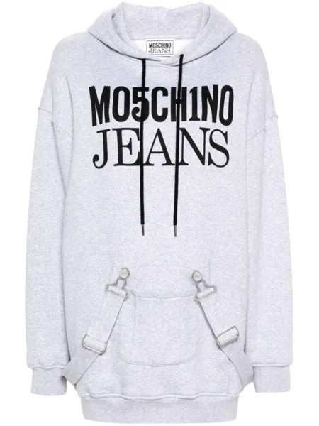 MOSCHINO JEANS платье мини с капюшоном, серый