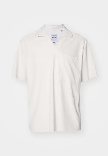 Рубашка поло ONSKARI PLISSEE V-NECK Only & Sons, светло-серый