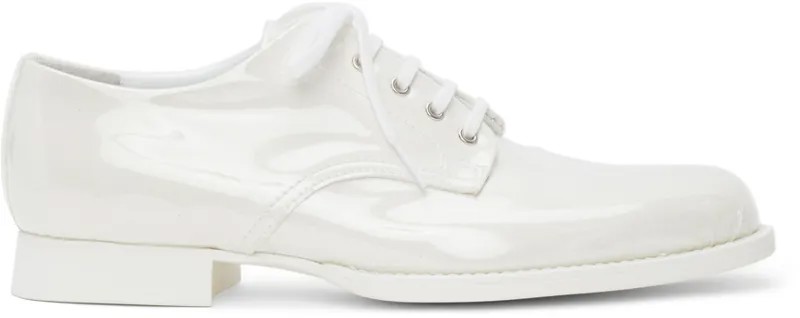 Белые замшевые прозрачные дерби на шнуровке Comme des Garçons