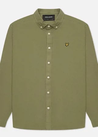 Мужская рубашка Lyle & Scott Cotton Linen, цвет оливковый, размер XL