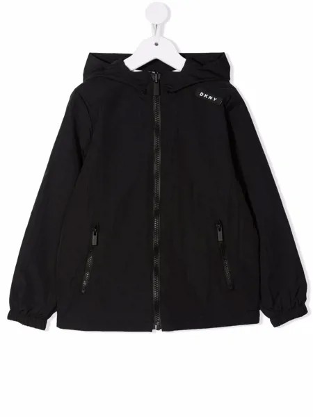 Dkny Kids двусторонняя куртка с капюшоном и логотипом