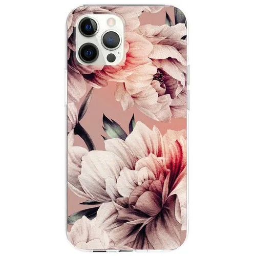 Силиконовый чехол с рисунком Цветы Лотос для Apple iPhone 12 / 12 Pro, Anycase PR0001807