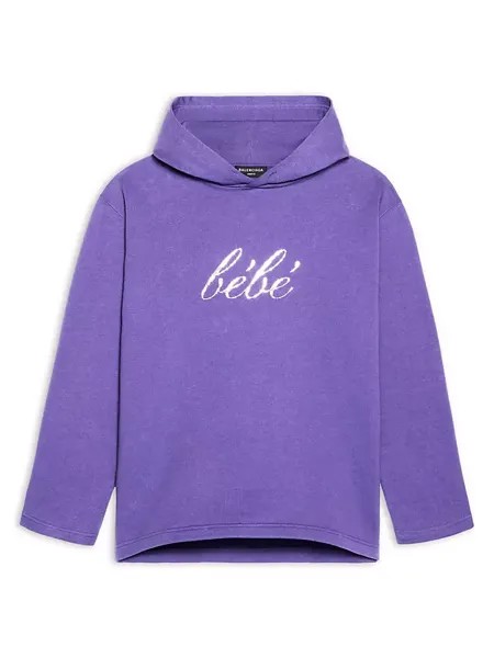 Укороченное худи Bebé Balenciaga, цвет ultraviolet