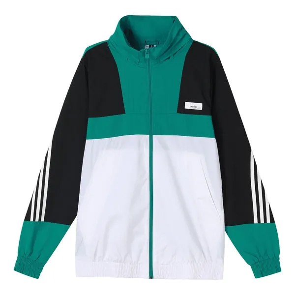 Куртка adidas neo M SS WRMLN WB Sports Windbreaker Jacket White Green Colorblock, белый