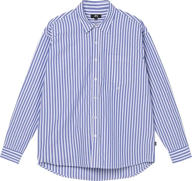 Рубашка Stussy Classic Poplin Shirt 'Blue Stripe', синий