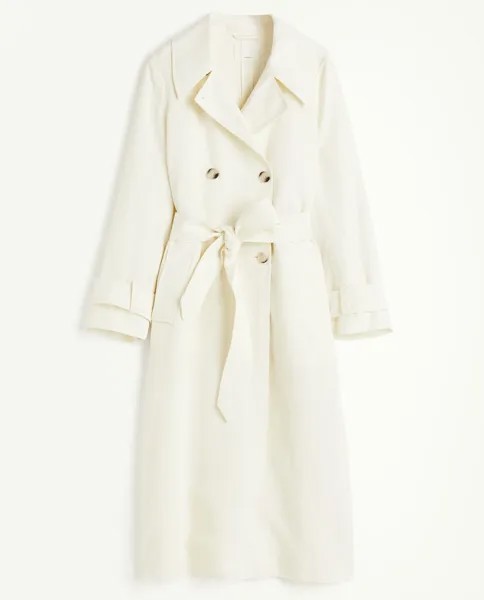 Плащ H&M With A Linen Blend, светло-бежевый