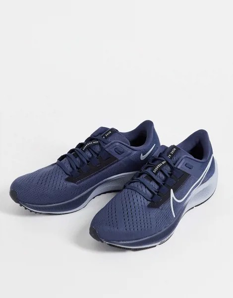 Темно-синие кроссовки Nike Running Air Zoom Pegasus 38-Голубой