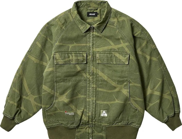 Куртка Palace Heavy Canvas Bomber 'The Deep Green', зеленый