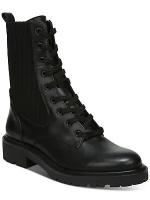 SAM EDELMAN Женские черные кожаные армейские ботинки Lydell с круглым носком на блочном каблуке, размер 7,5 м