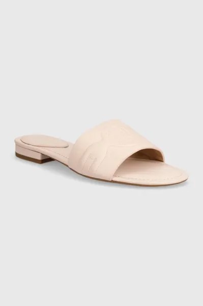 Кожаные тапочки Alegra Lauren Ralph Lauren, розовый