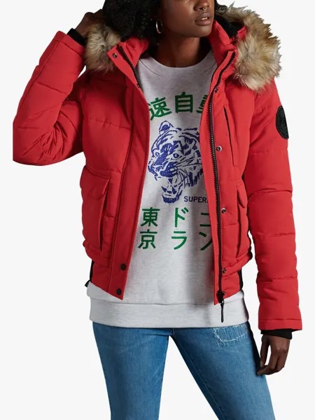 Куртка-бомбер Superdry Everest, красный с высоким риском