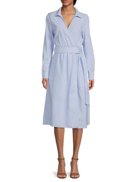 Платье-рубашка Saks Fifth Avenue с искусственным запахом, сhambray