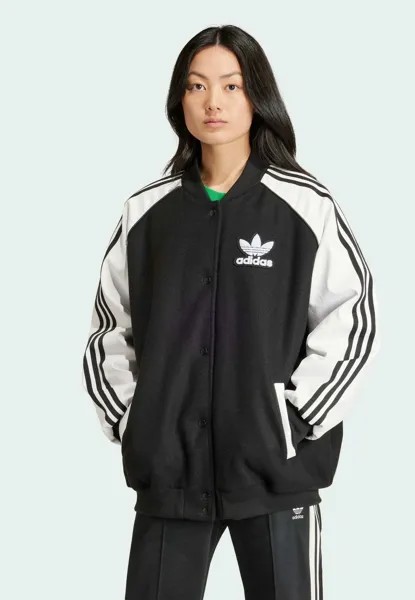 Куртка-бомбер OVERSIZED adidas Originals, цвет white black