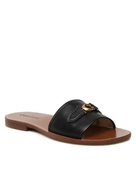 Шлепанцы женские Coach Ina Leather Sandal CI200 черные 40 EU