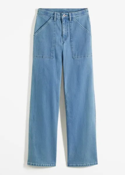 Широкие джинсы из натурального хлопка Rainbow, синий